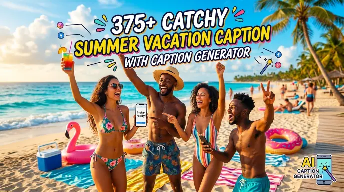 tchy Summer Vacation Caption With Caption Generator