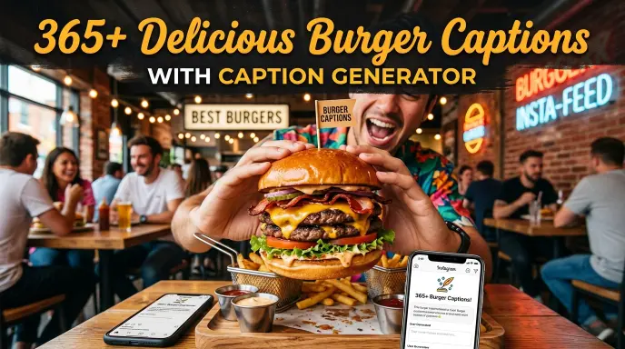 Delicious Burger Captions With Caption Generator