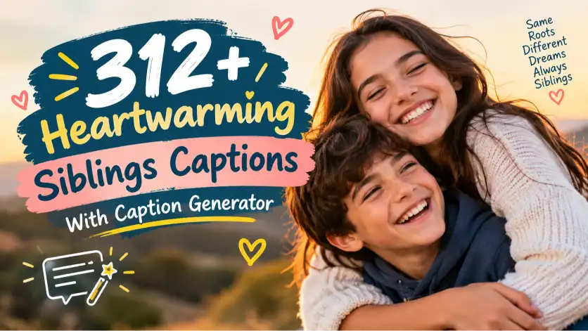 heartwarming siblings captions with caption generator