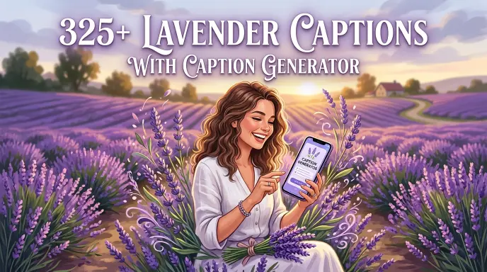 Lavender Captions With Caption Generator