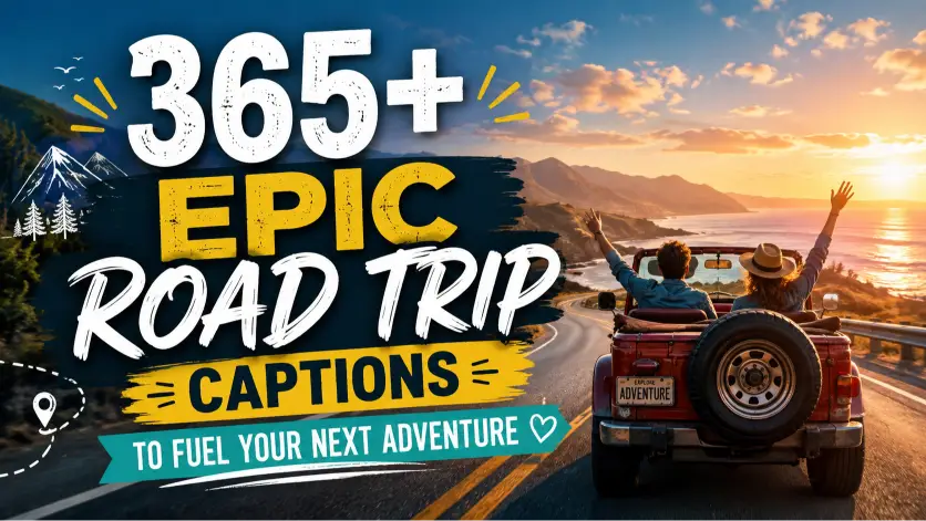 road trip captions with caption generator
