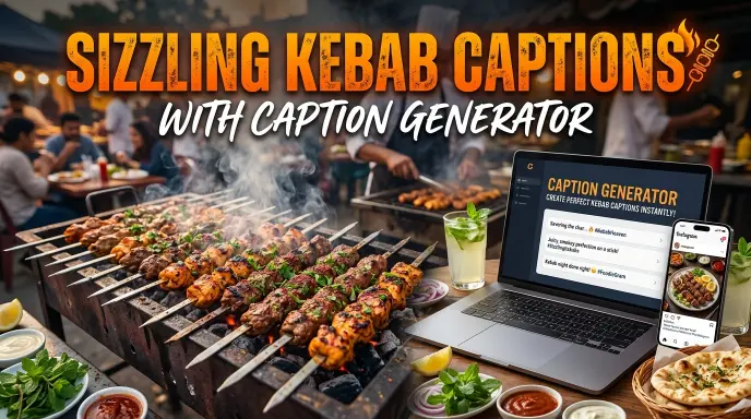 Sizzling Kebab Captions With Caption Generator