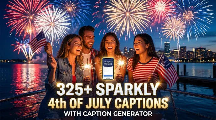 Sparkly 4Th Of July Caption With Caption Generator