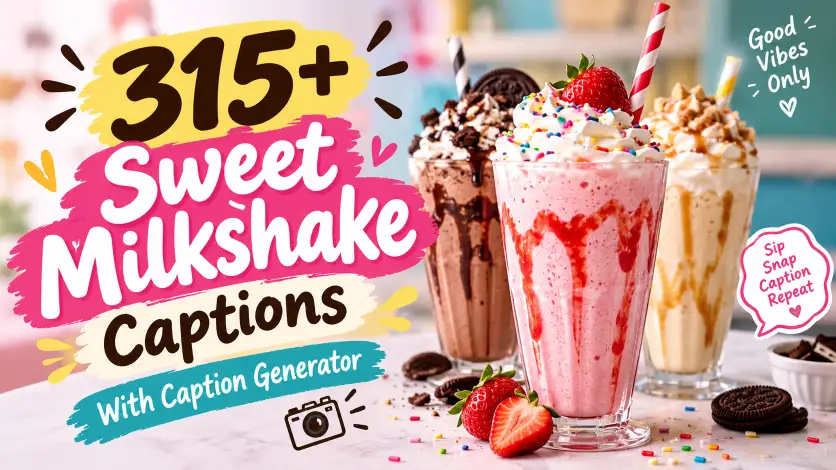 Sweet Milkshake Captions With Caption Generator