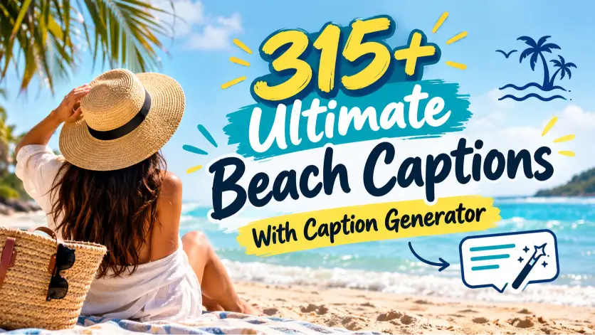 Beach Captions With Caption Generator